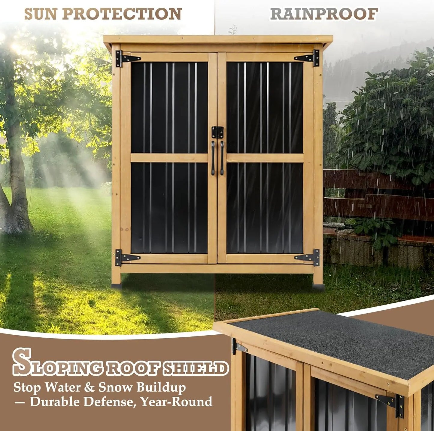PetsCosset Outdoor Storage Shed For Garden And Yard Organization