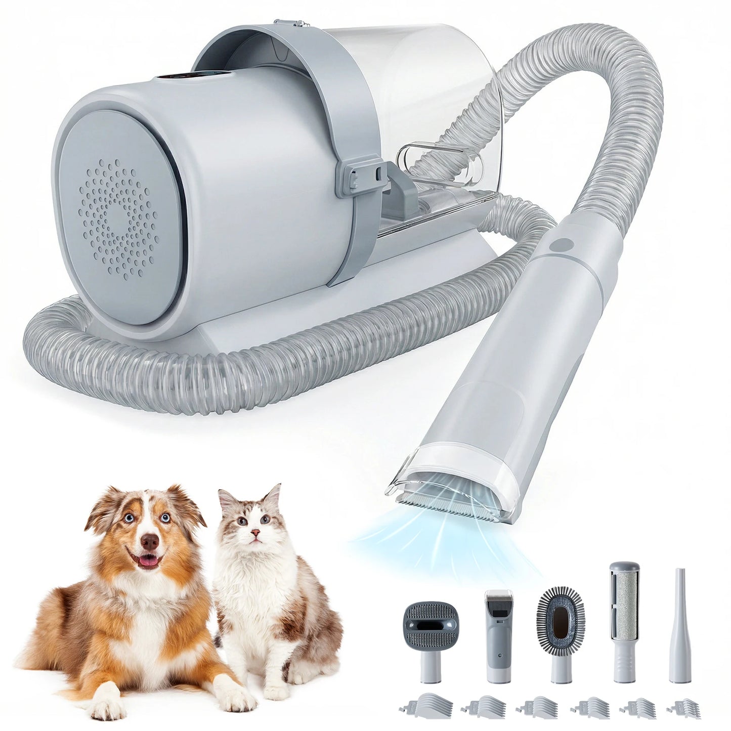 Pet Grooming Vacuum Kit With 3 Suction Modes And Cordless Clippers
