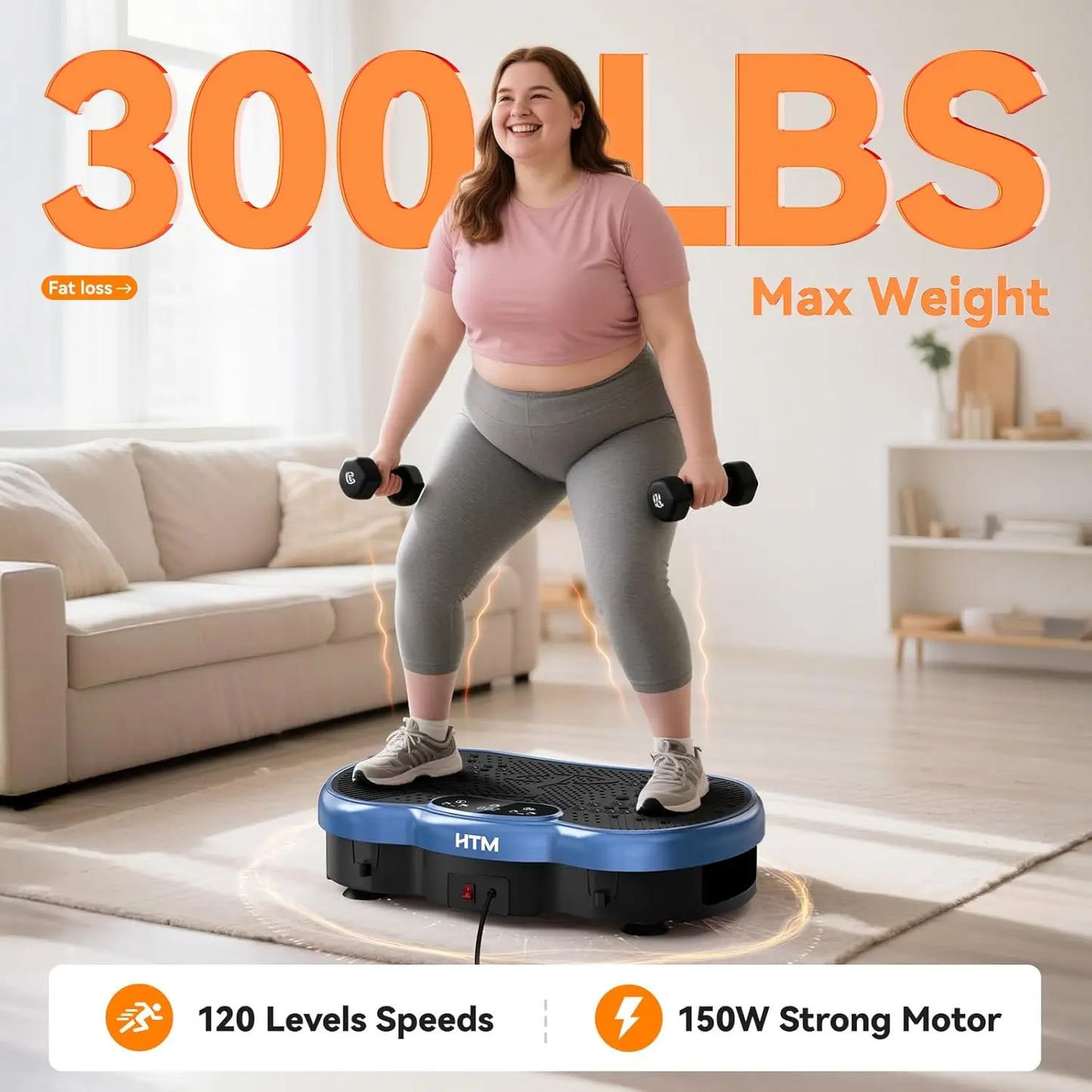 HTMM Fitness Vibration Plate Whole-Body Fat Burn Home Gym