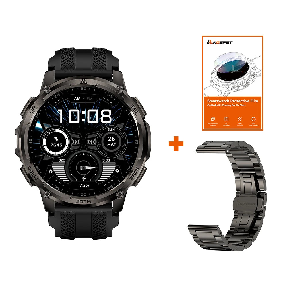 Kospet Tank T4C Rugged Smartwatch With Dual Band GPS Waterproof