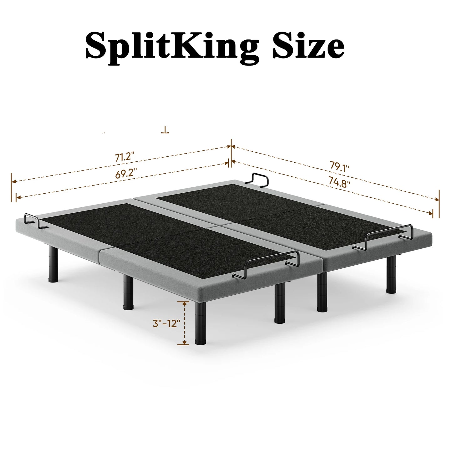 Furgle Twin Adjustable Bed Frame With Remote