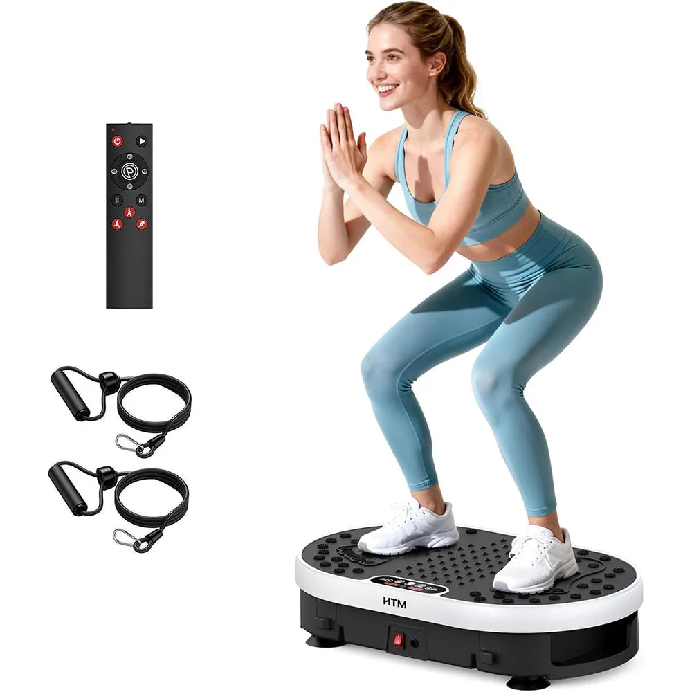 HTMM Vibration Plate Exercise Machine With 120 Speed Levels And 9 Programs