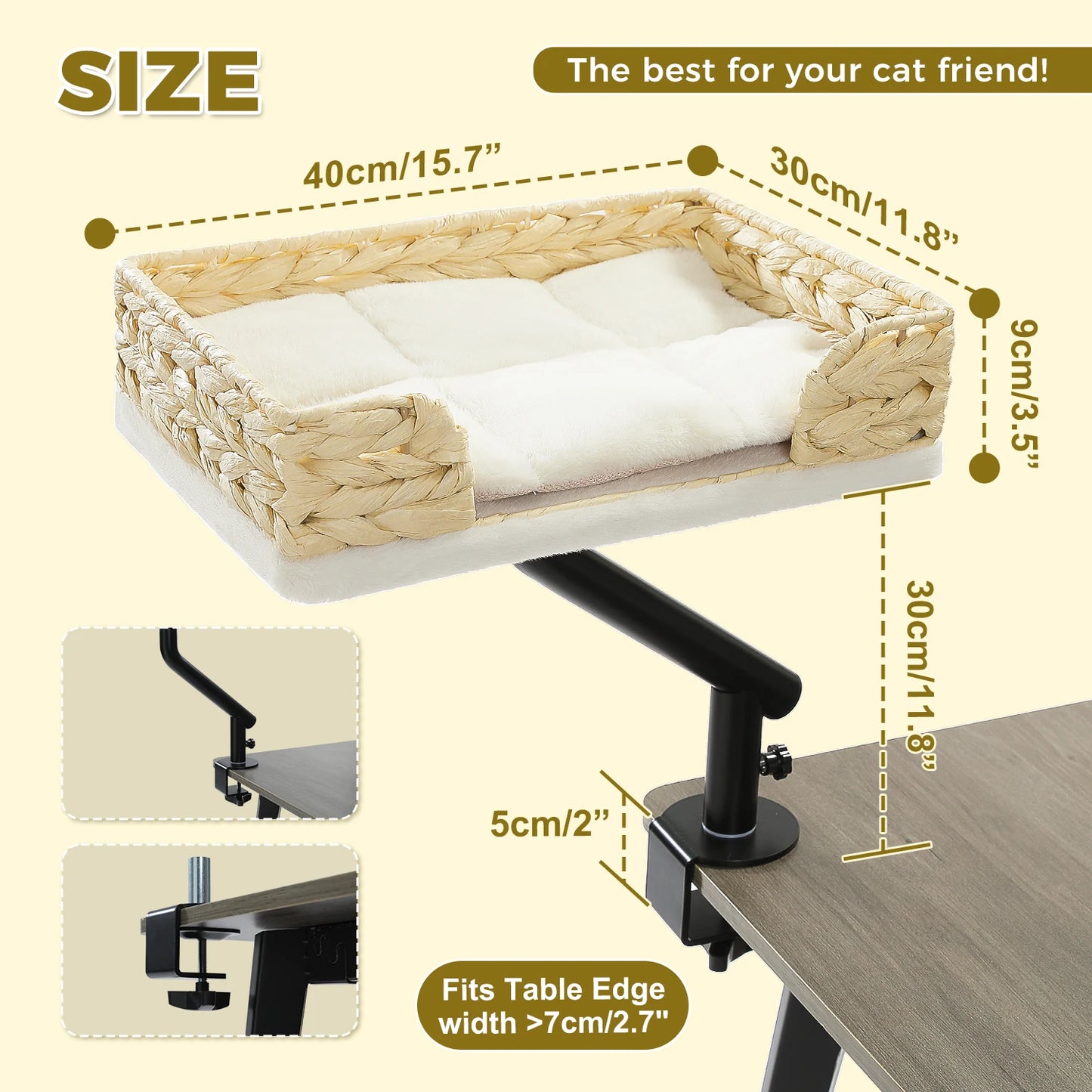 PAWZ Road Cat Desk Bed 360° Rotatable Cat Bed Stand