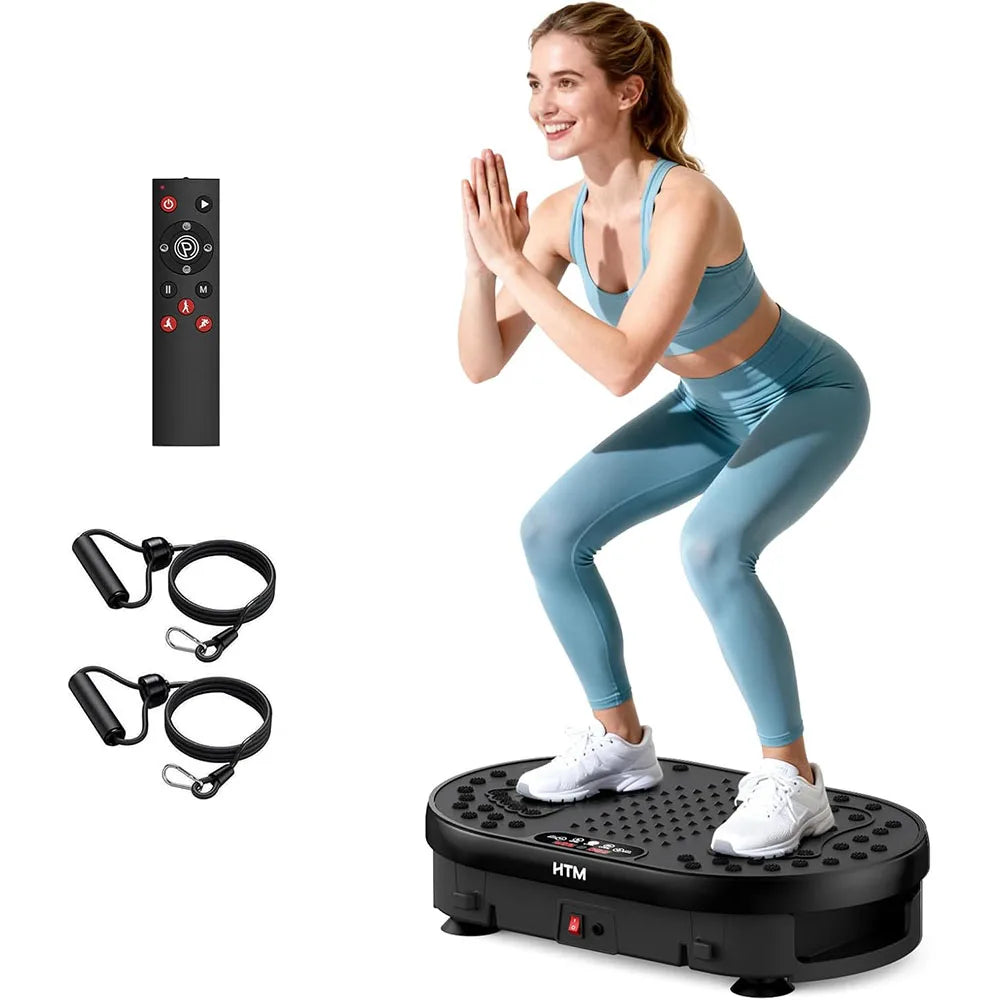 HTMM Vibration Plate Exercise Machine With 120 Speed Levels And 9 Programs