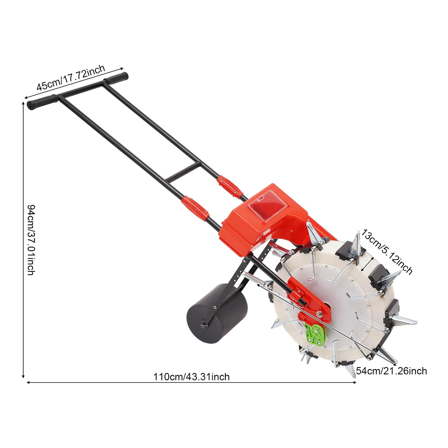 10 Row Push Seeder for Corn and Beans Adjustable Depth