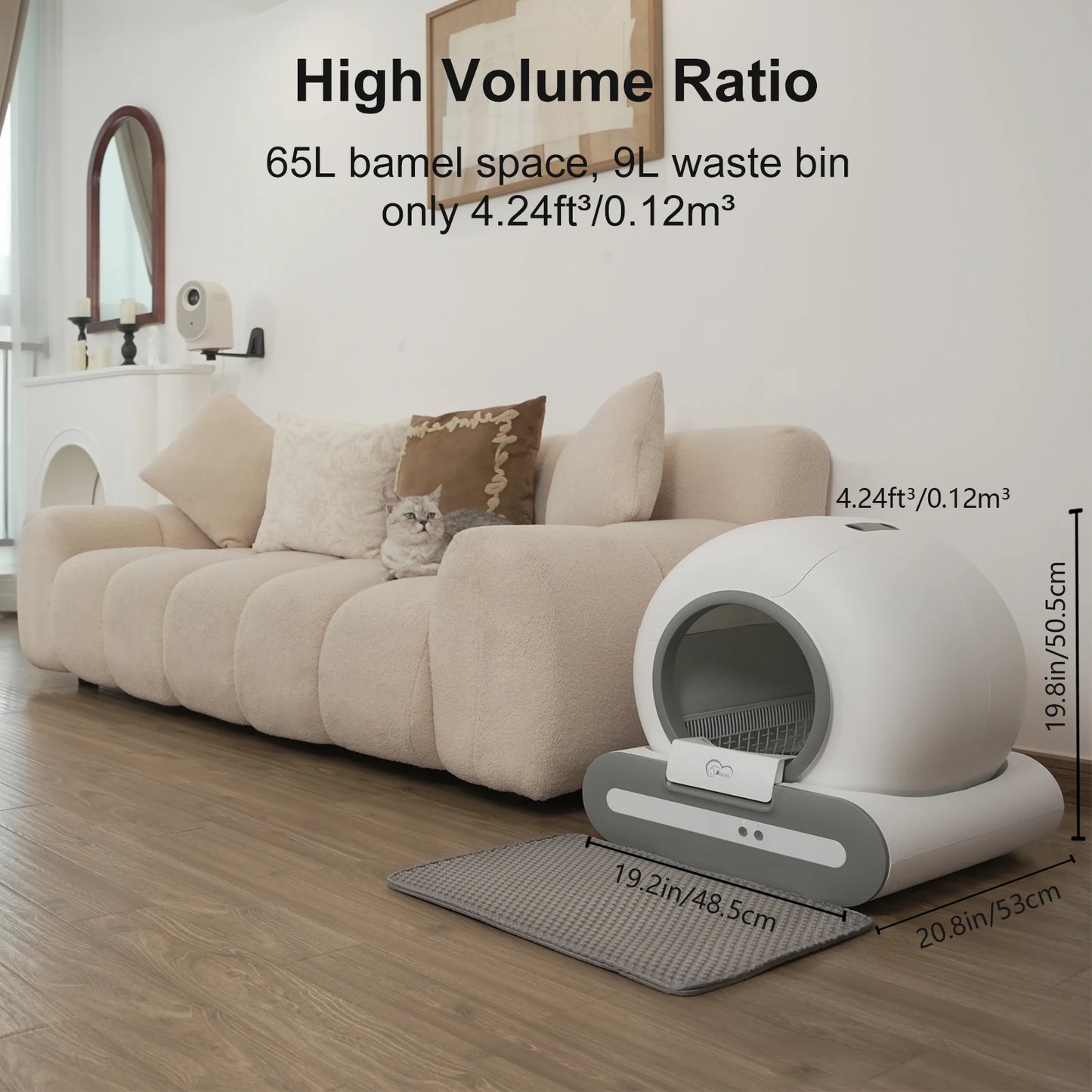 DOEL App Controlled Self Cleaning Cat Litter Box 2.4G WiFi