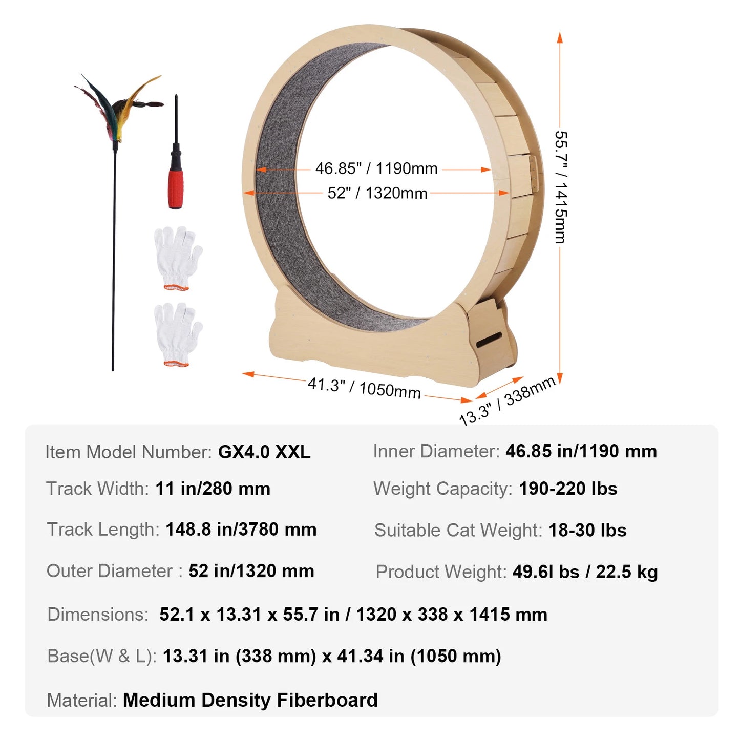 SucceBuy Wooden Cat Exercise Wheel For Indoor Use