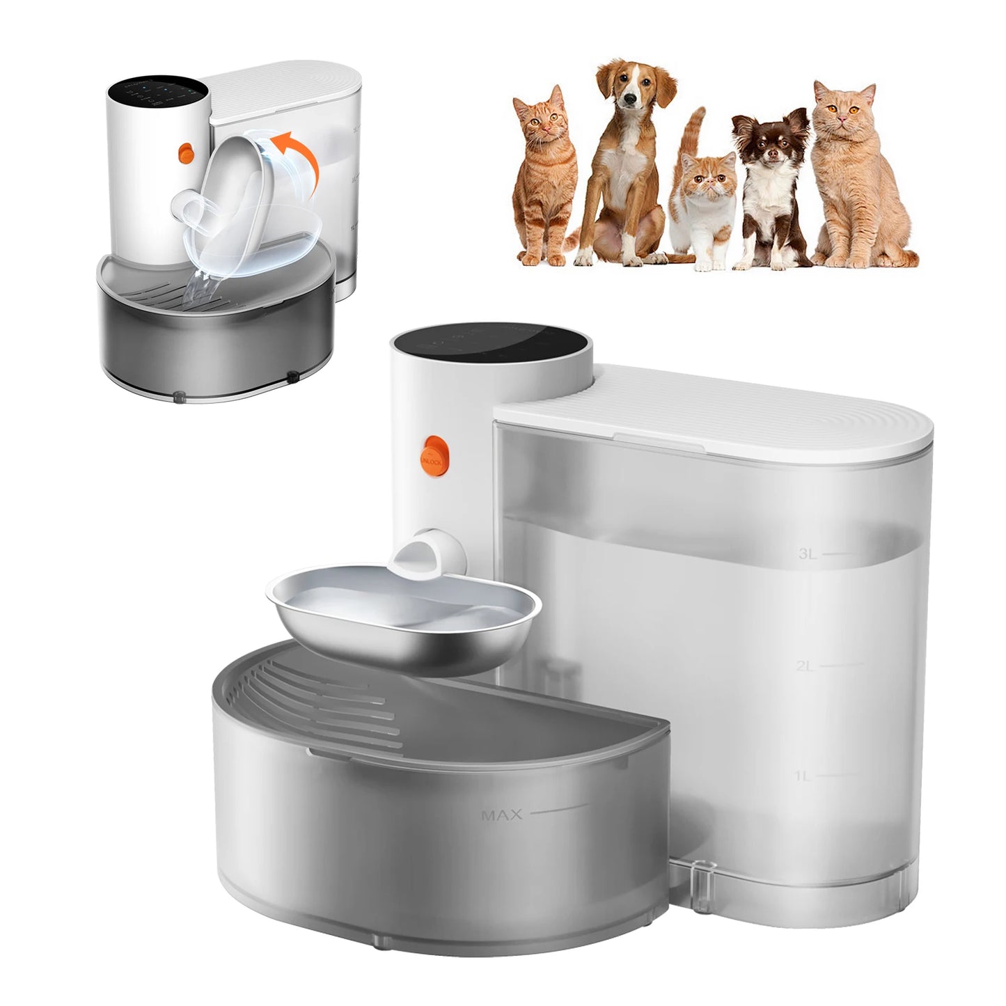 Booteely Stainless Steel Pet Water Dispenser For Cats