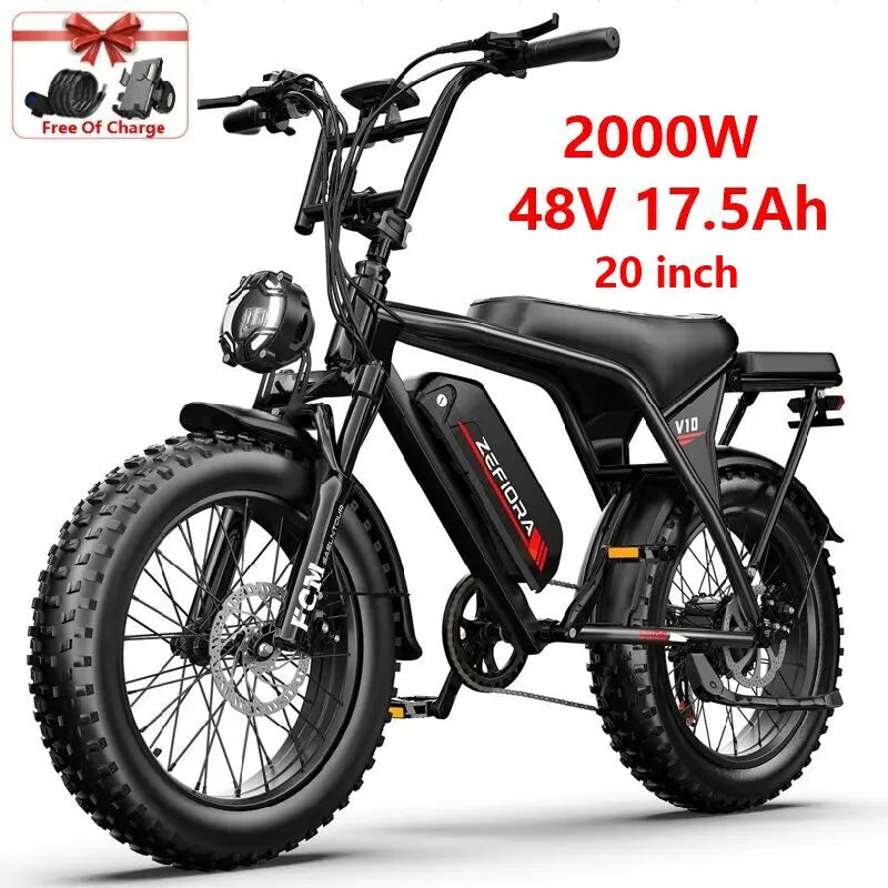 ZEFIORA Electric Fat Bike V10 1000W Brushless Motor