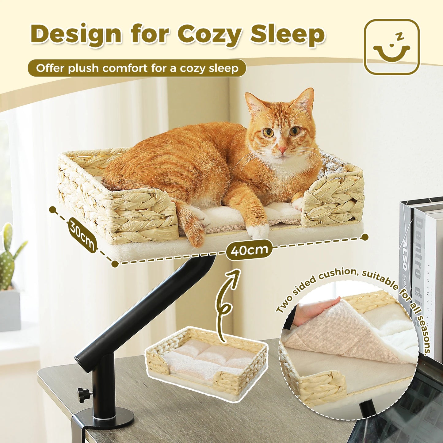 PAWZ Road Cat Desk Bed 360° Rotatable Cat Bed Stand