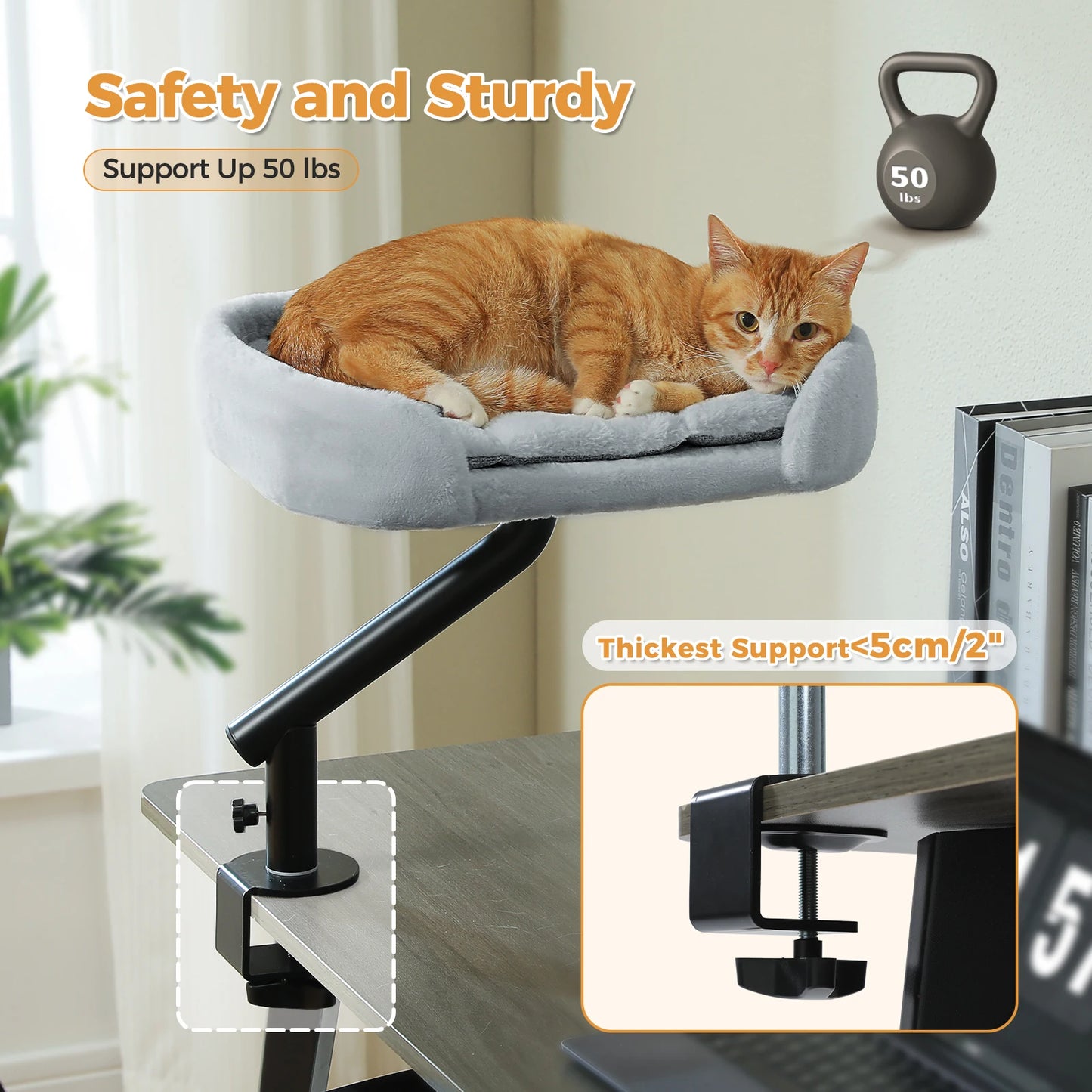 PAWZ Road Cat Desk Bed 360° Rotatable Cat Bed Stand