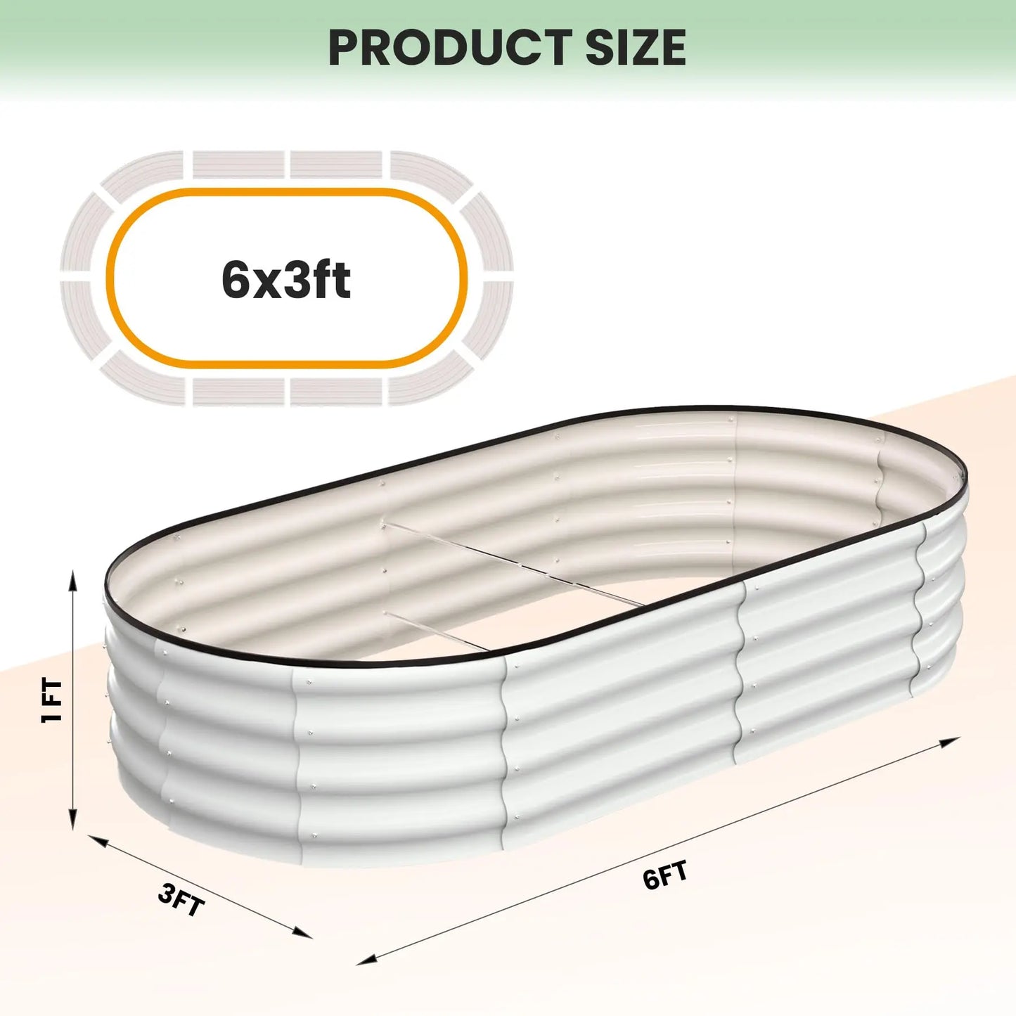 HiMISS Galvanized Steel Raised Garden Bed Set With Open Base