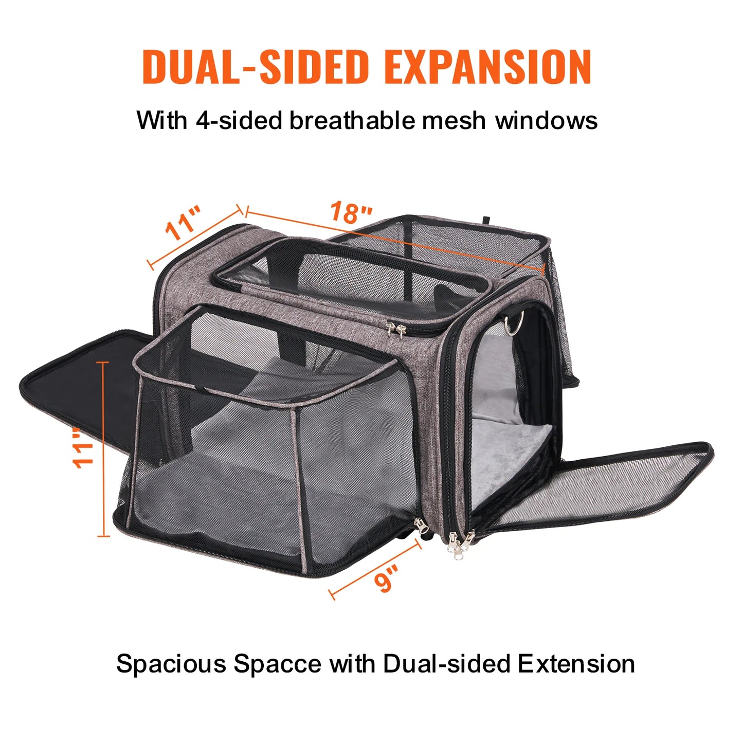 Pet Cat And Dog Carrier Backpack With Telescopic Handle Wheels