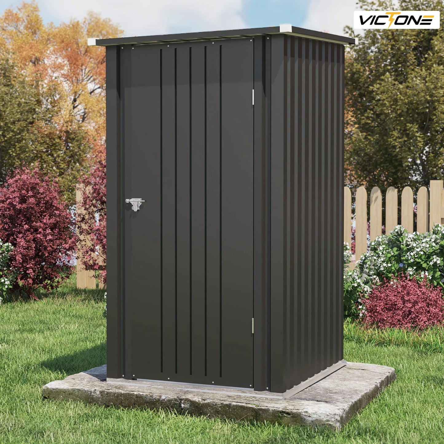 Victone Outdoor Storage Shed For Garden Tools With Sloped Roof
