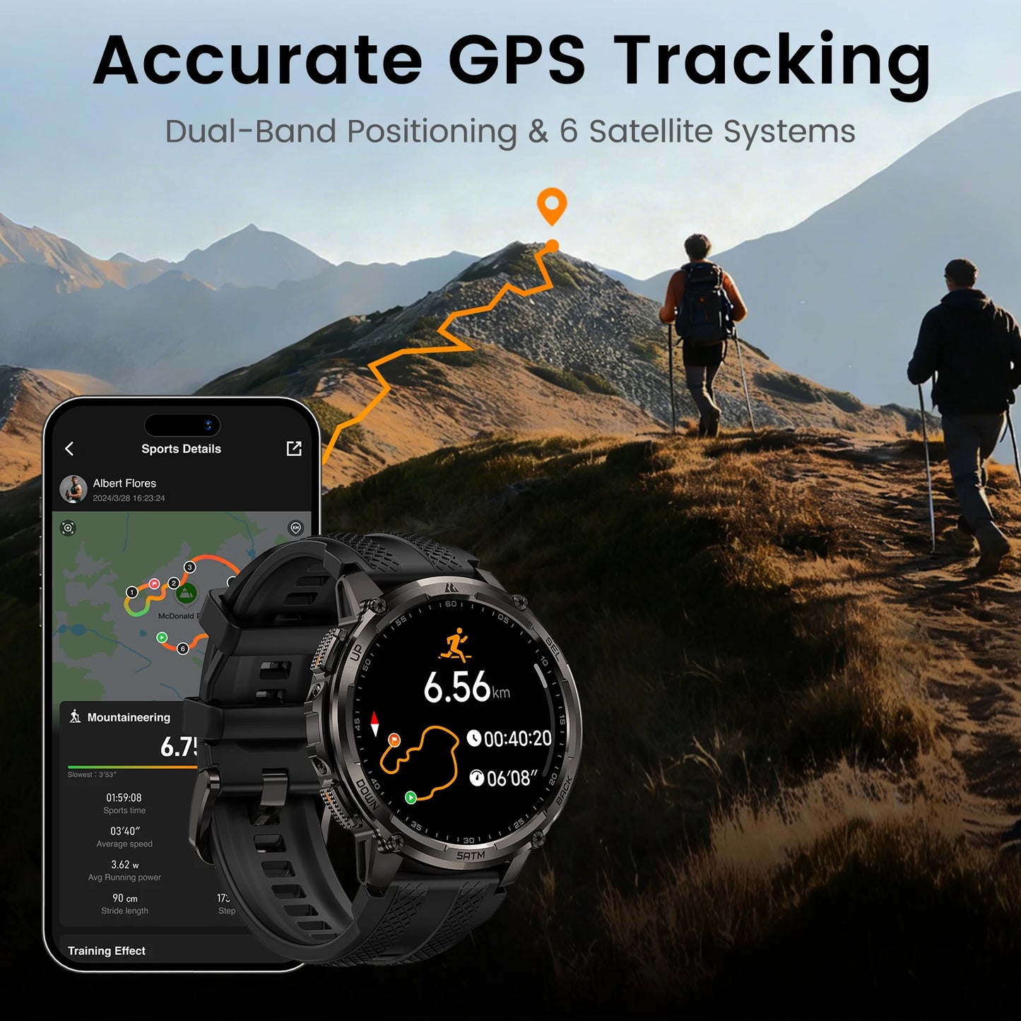 Kospet Tank T4C Rugged Smartwatch With Dual Band GPS Waterproof