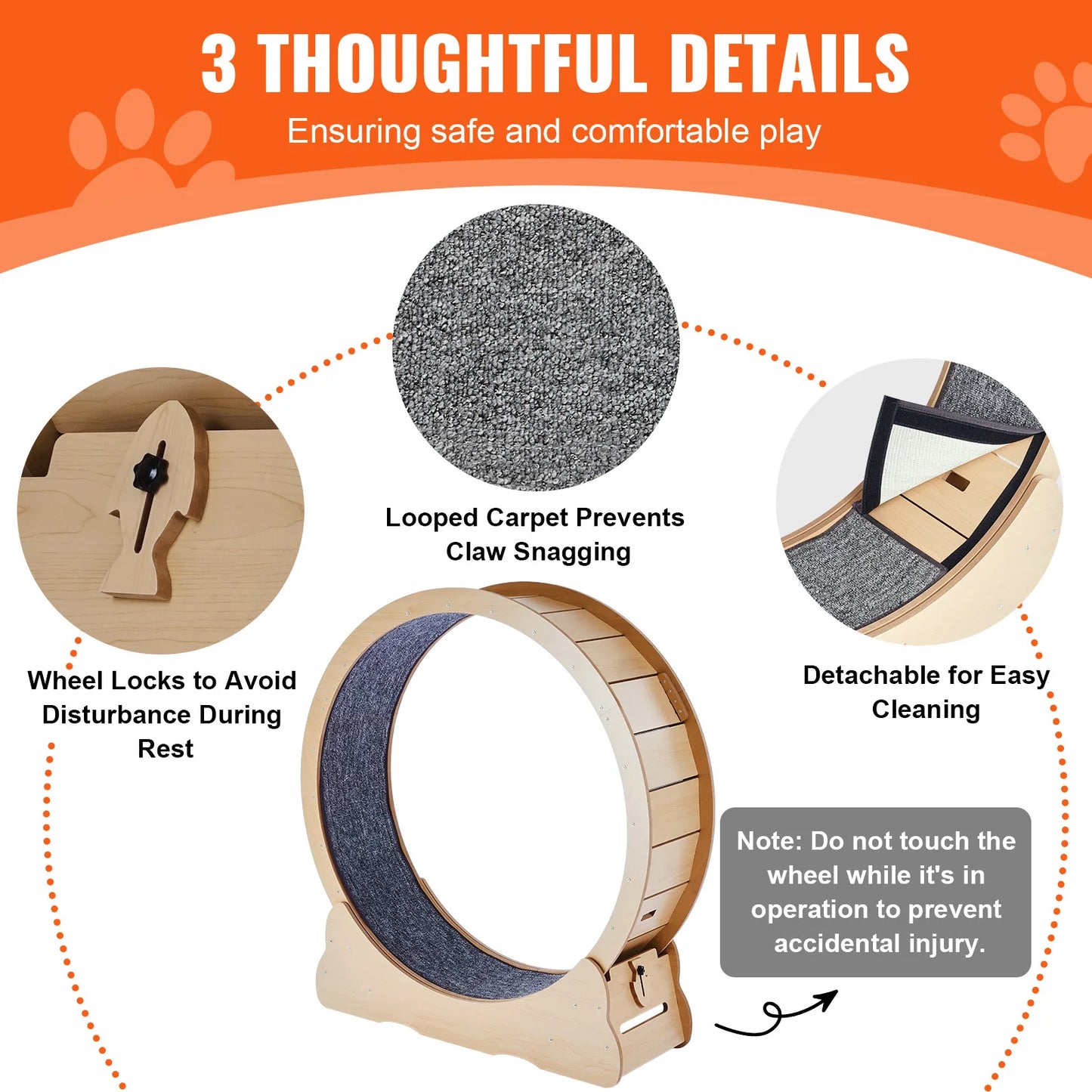 SucceBuy Wooden Cat Exercise Wheel For Indoor Use
