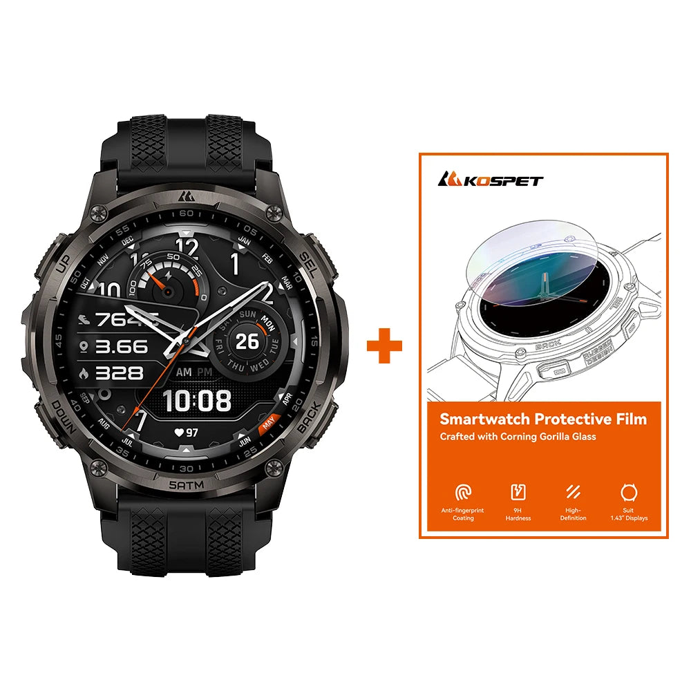 Kospet Tank T4C Rugged Smartwatch With Dual Band GPS Waterproof