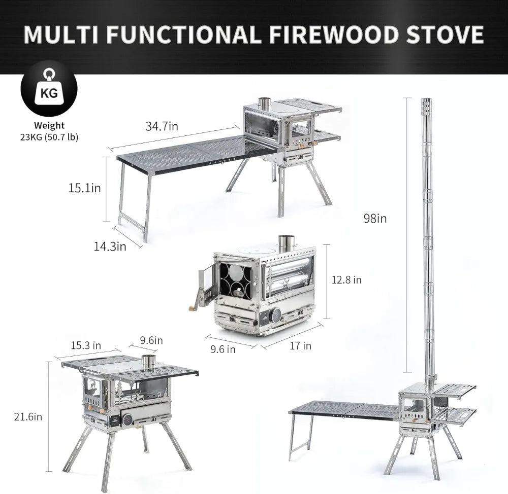M6 Wood Stove Oven For Outdoor Camping With Air Vents