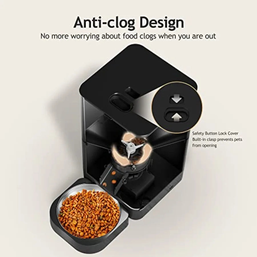 Automatic Cat Feeder With Timer And Desiccant Bag For Portions