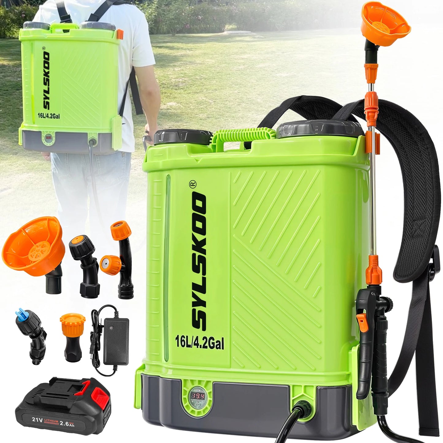 Electric Garden Sprayer With 100 PSI Pump And Nozzle Kit