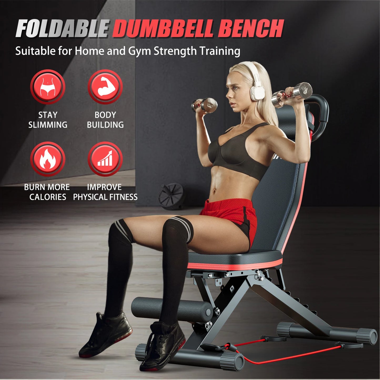 14-In-1 Foldable Dumbbell Bench With 1000 Lbs Capacity, Multi-Functional