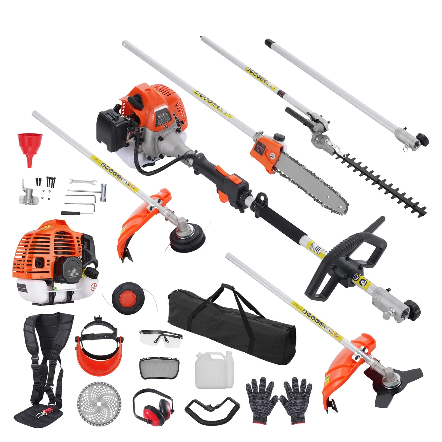 SucceBuy 52cc 6 In 1 Gas Trimmer Hedge Cutter System