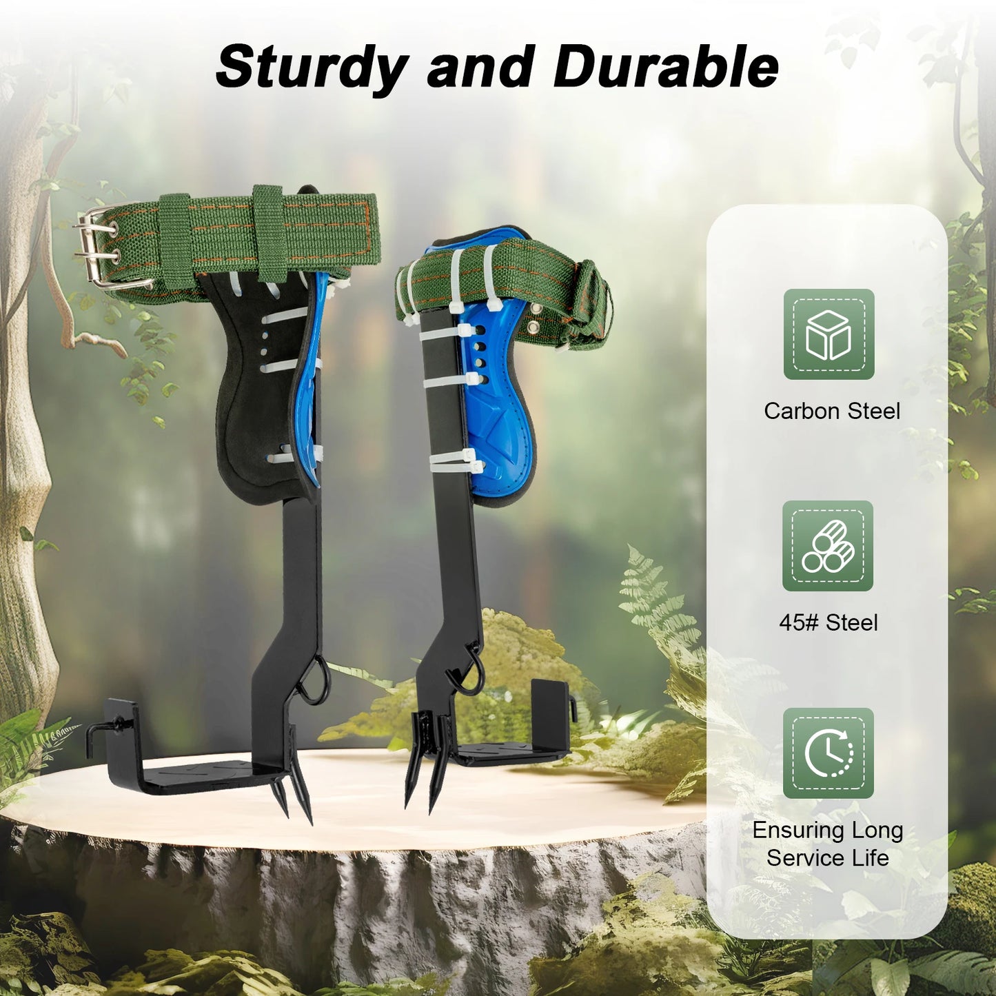 Professional Ergonomic Tree Climbing Spikes Kit With Safety Belt Harness