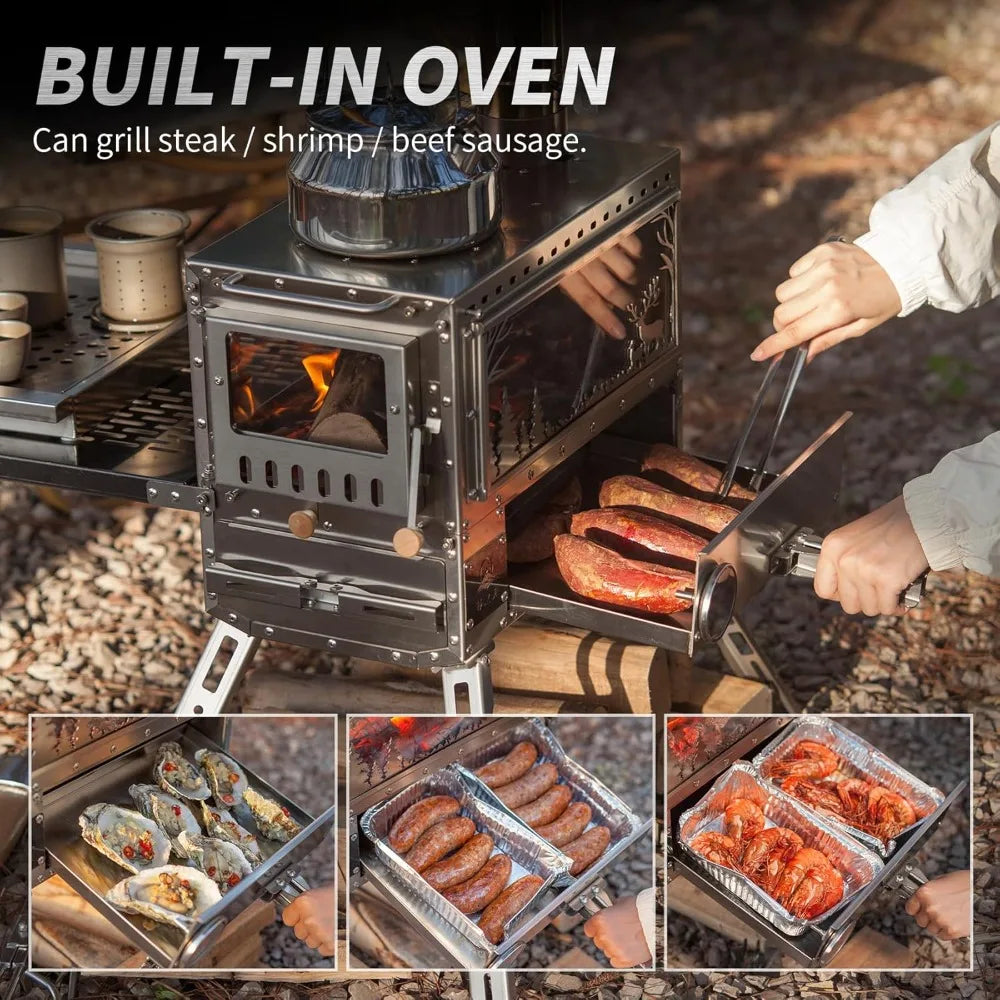 M6 Wood Stove Oven For Outdoor Camping With Air Vents