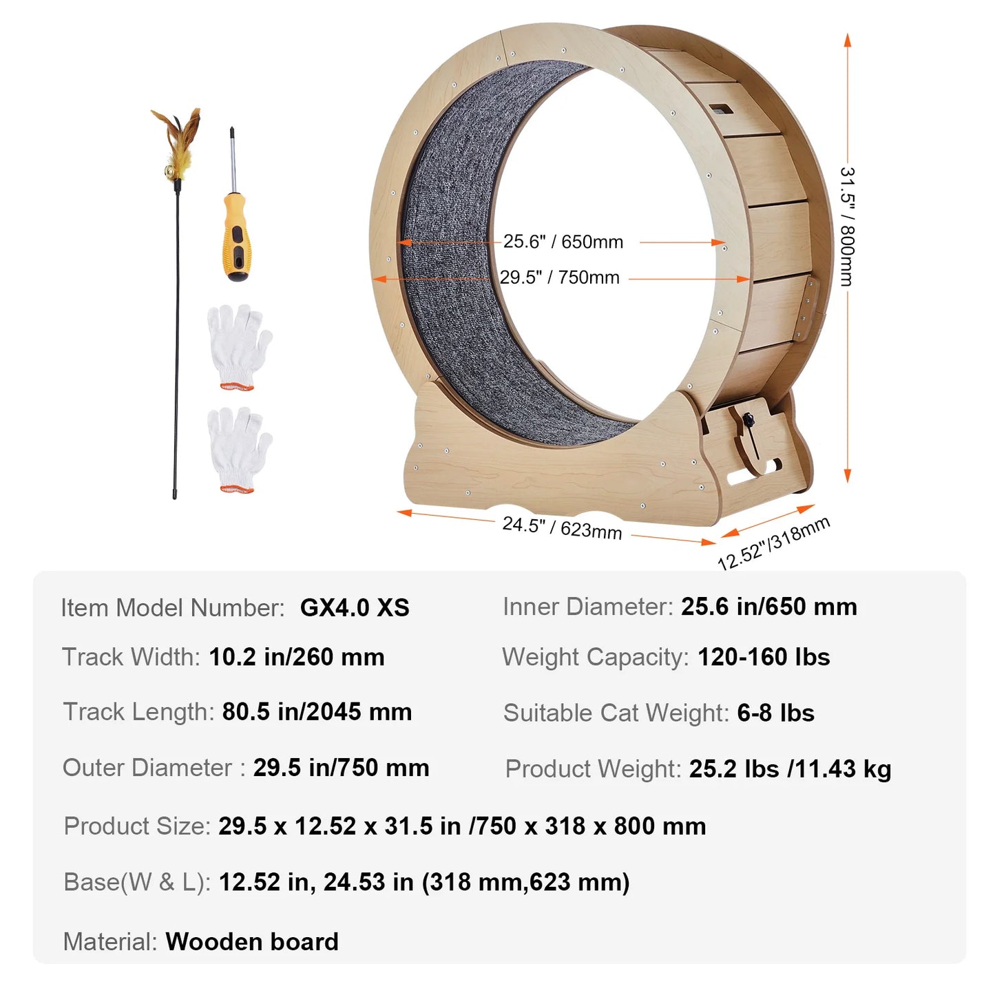 SucceBuy Wooden Cat Exercise Wheel For Indoor Use
