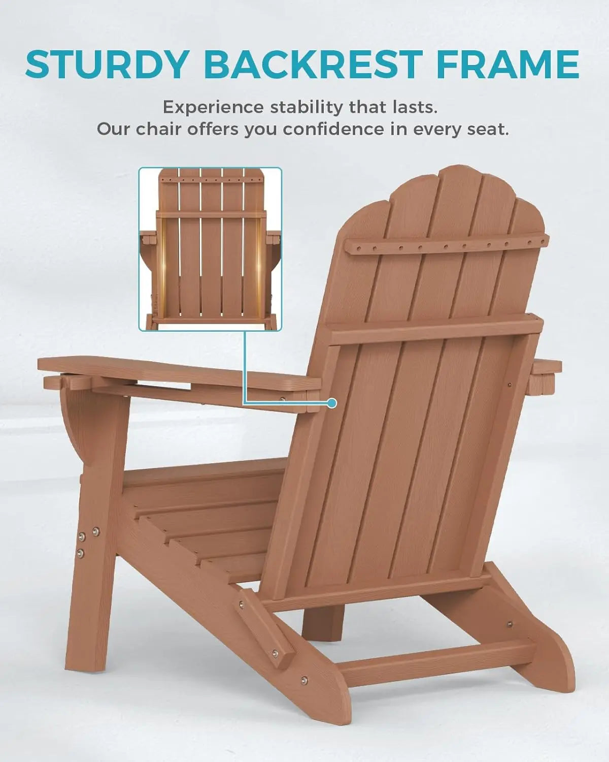 Adirondack Chairs Set of 6 Outdoor Teak Wood Lawn Seating