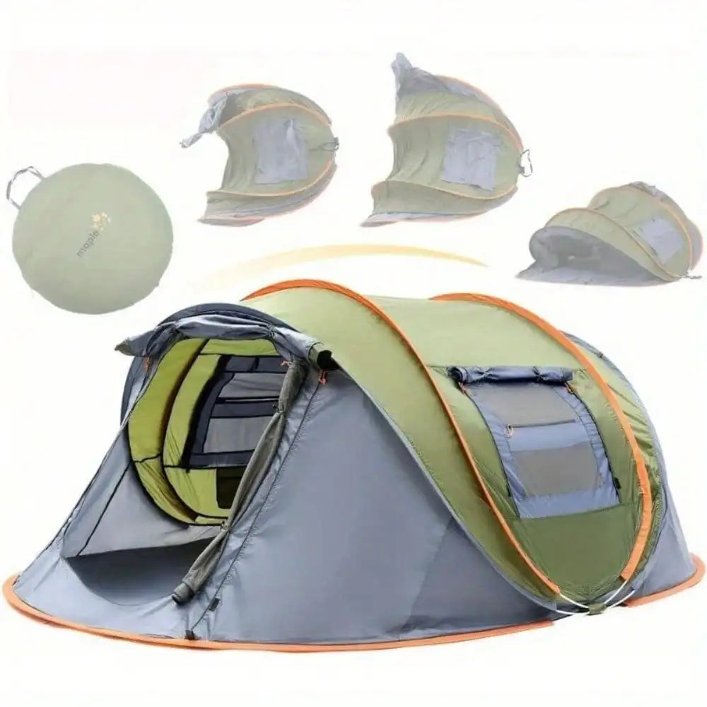 4 Person Pop Up Camping Tent Dual Doors UPF50 Waterproof