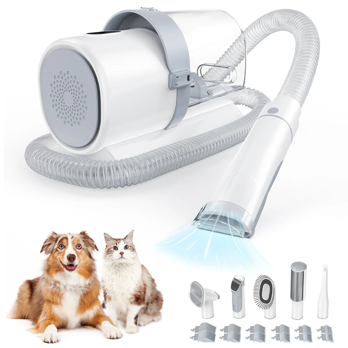 Pet Grooming Vacuum Kit With 3 Suction Modes And Cordless Clippers