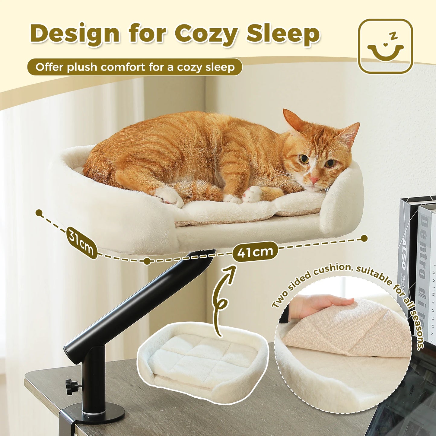 PAWZ Road Cat Desk Bed 360° Rotatable Cat Bed Stand