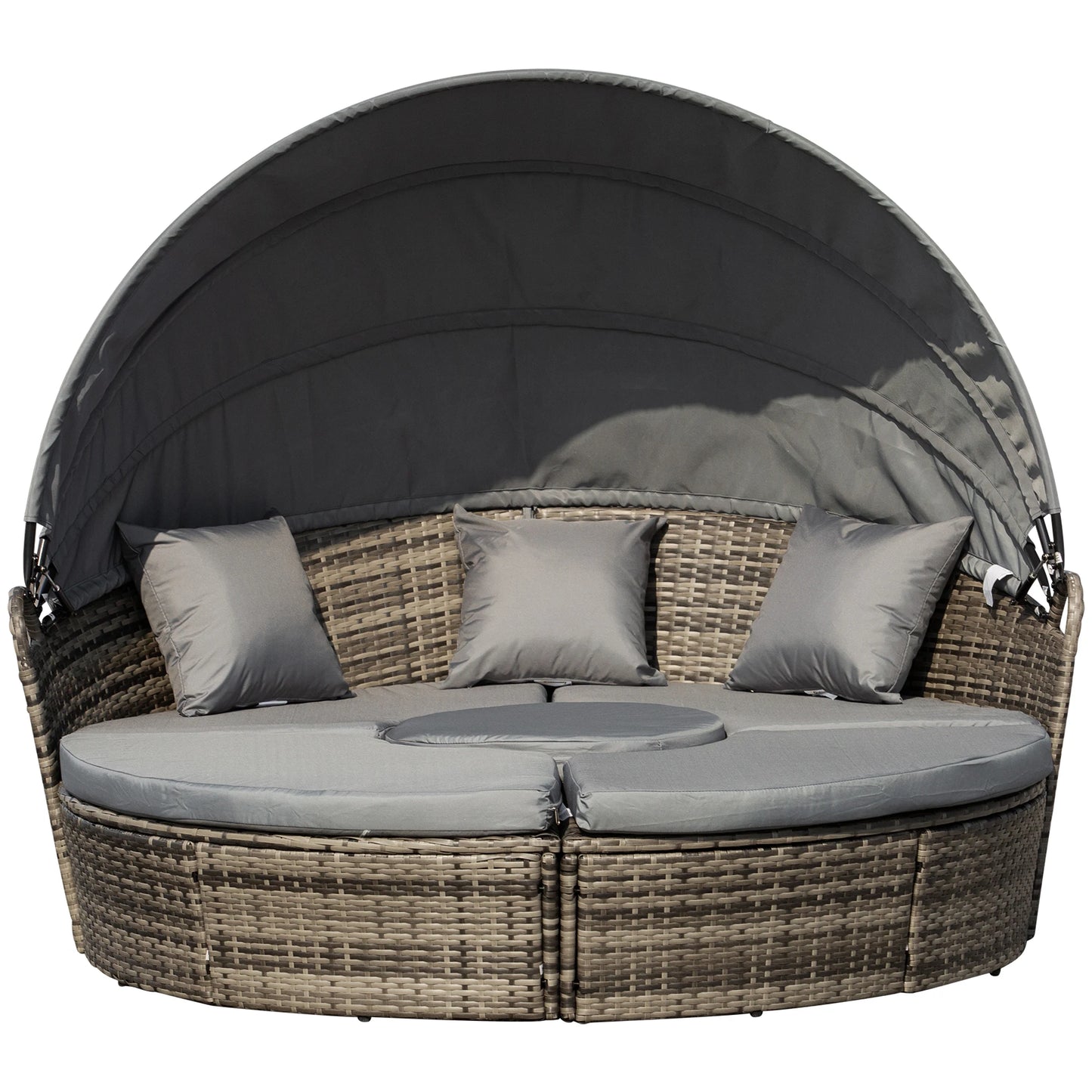 Outsunny Outdoor Convertible Daybed Four Piece Furniture Set