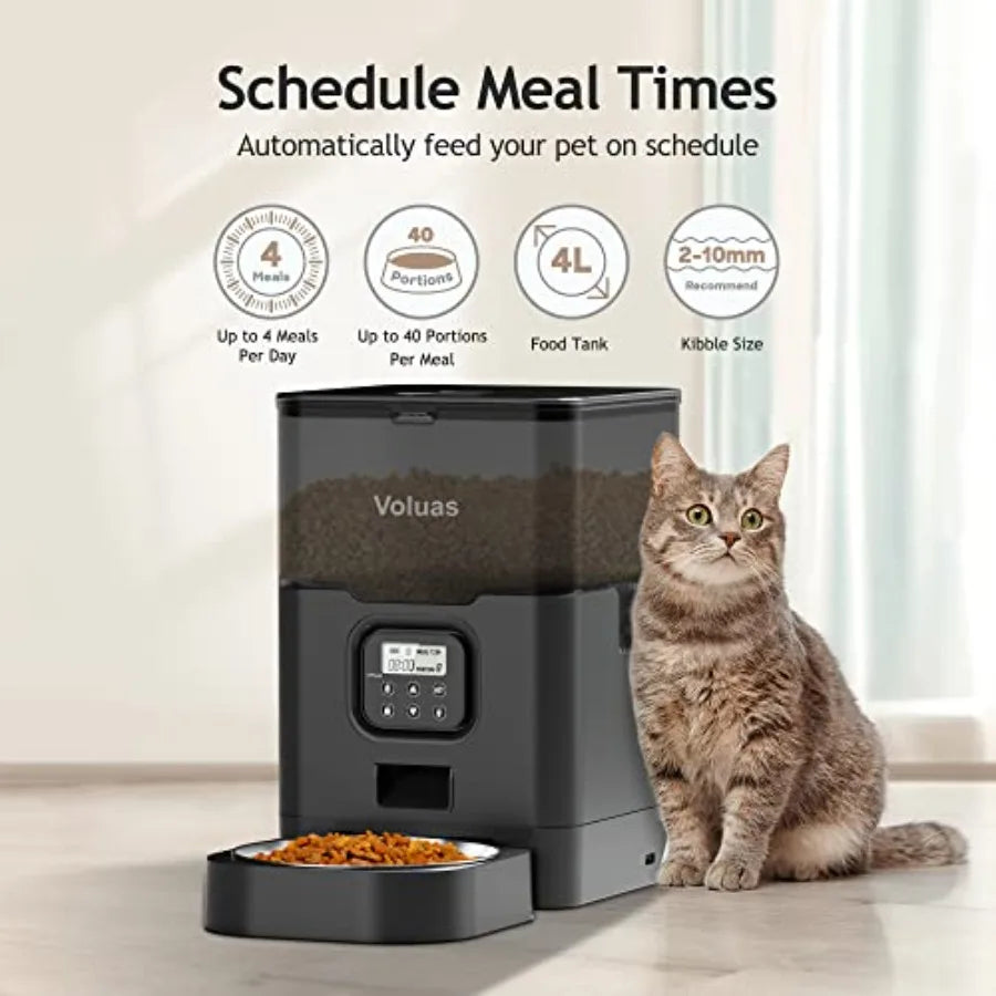Automatic Cat Feeder With Timer And Desiccant Bag For Portions