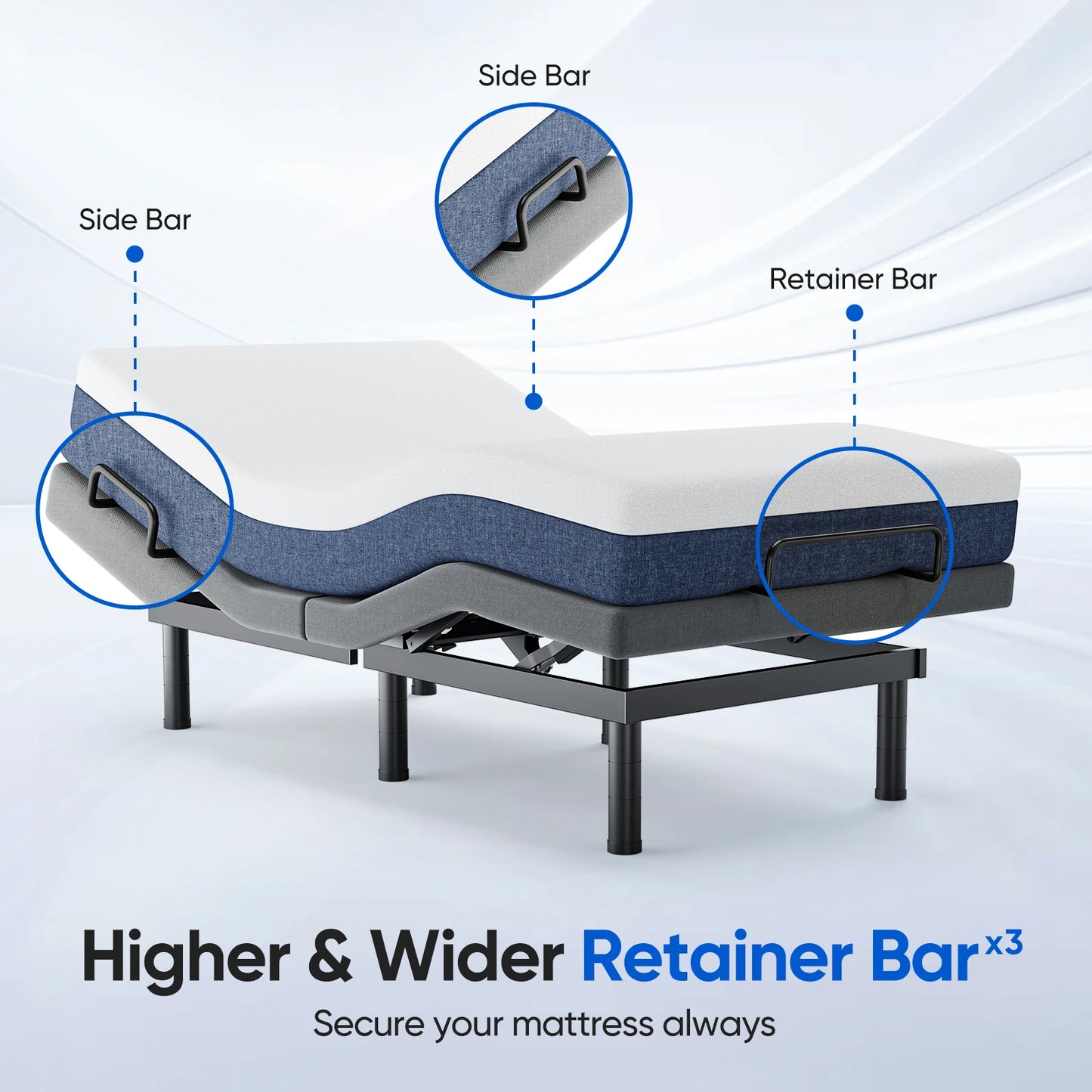 Furgle Twin Adjustable Bed Frame With Remote
