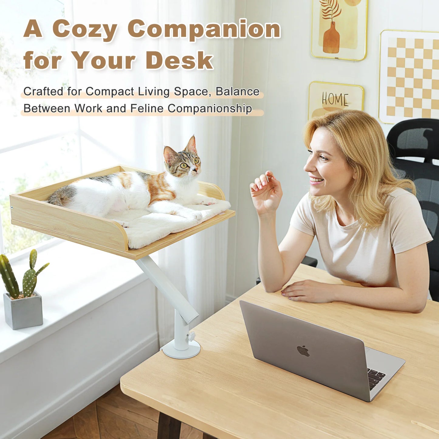 PAWZ Road Cat Desk Bed 360° Rotatable Cat Bed Stand