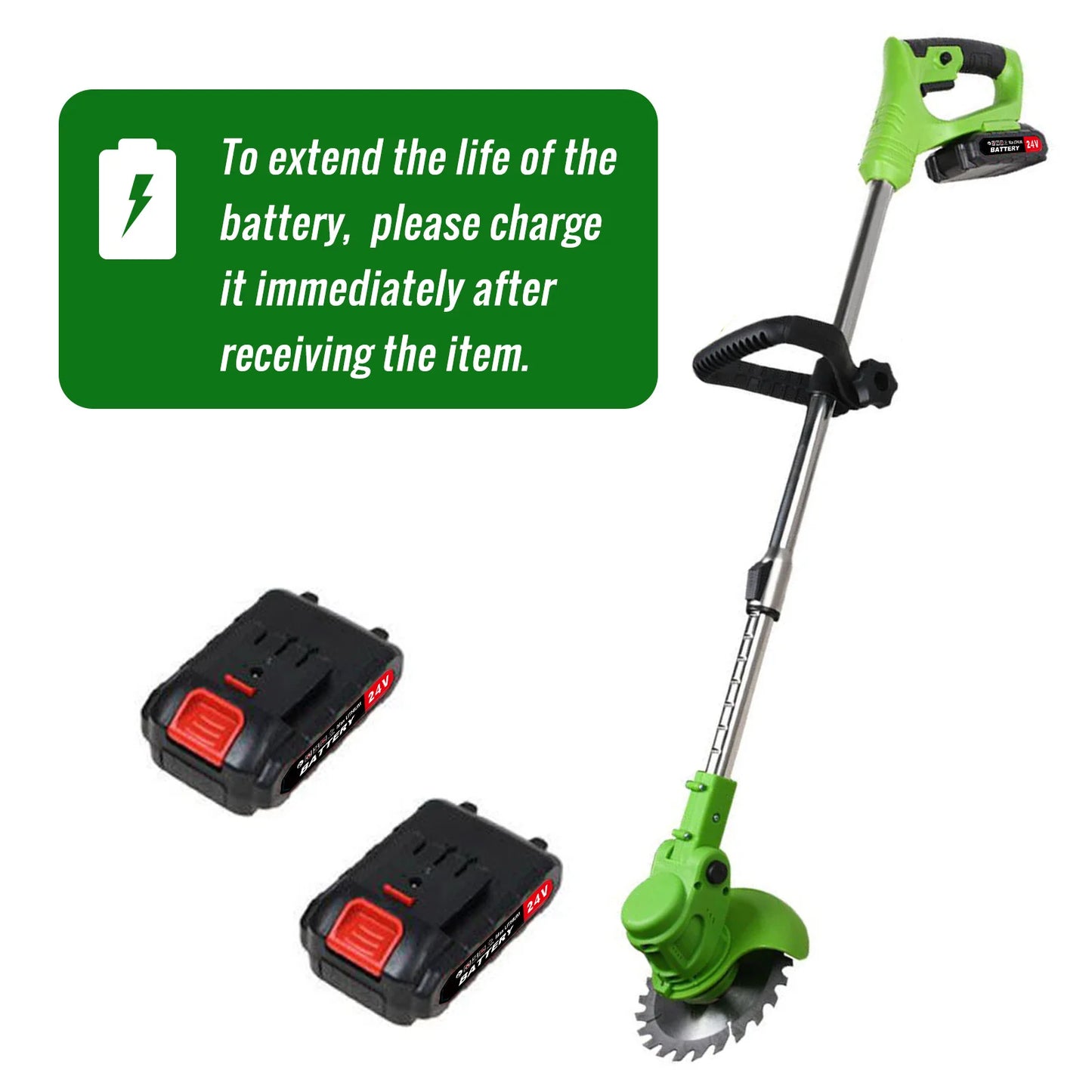 Cordless Electric Weed Trimmer 2-In-1 Grass Cutter For Yard Garden
