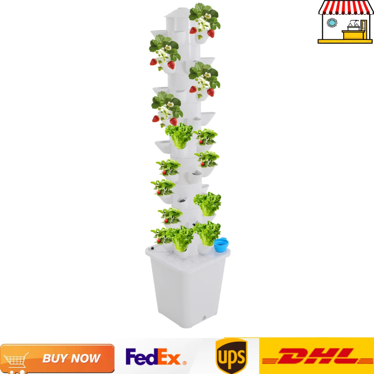 Hydroponic Garden Vertical Tower 45 Holes for Balcony Greenhouse