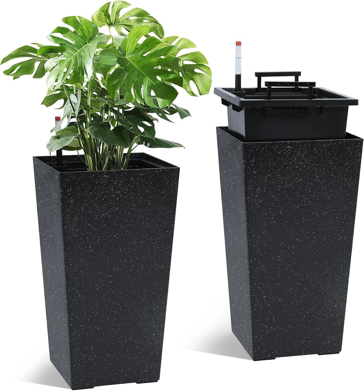 TWISTER.CK Rectangular Planters Set Of 2 With Drainage Holes
