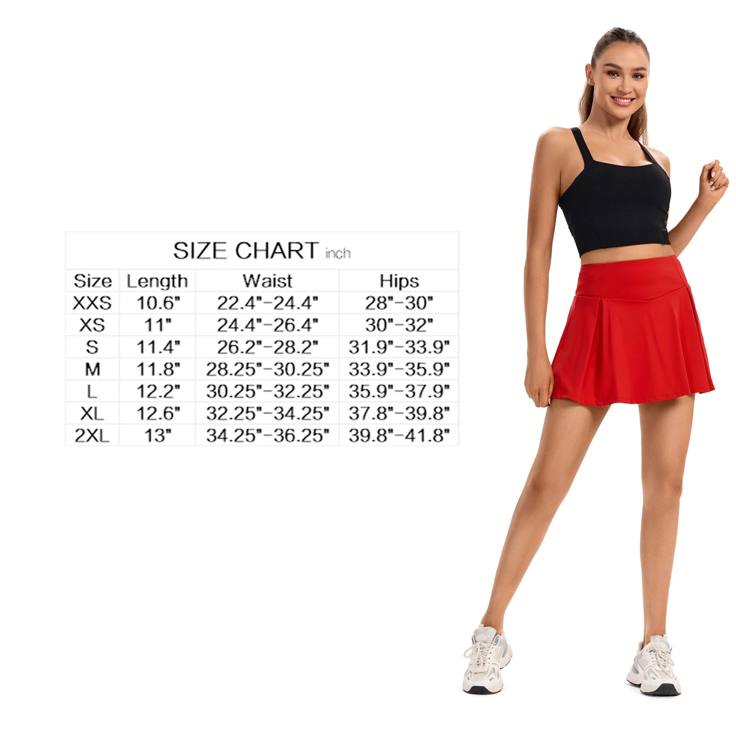 NONECN Women Golf Skort With Pocket High Waist Pleated