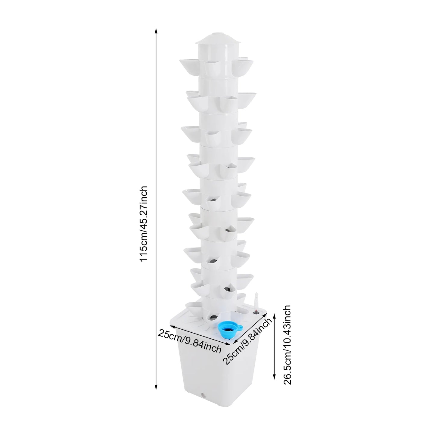 Hydroponic Garden Vertical Tower 45 Holes for Balcony Greenhouse