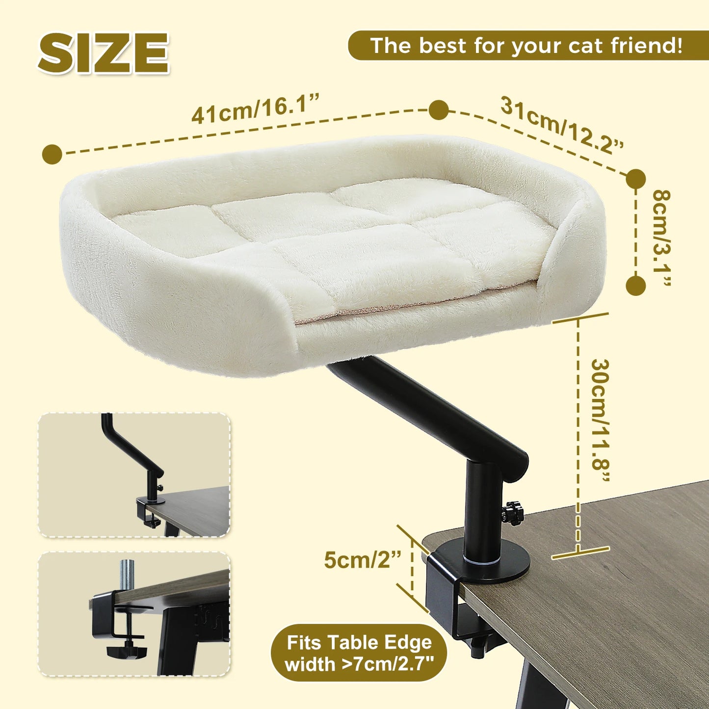PAWZ Road Cat Desk Bed 360° Rotatable Cat Bed Stand