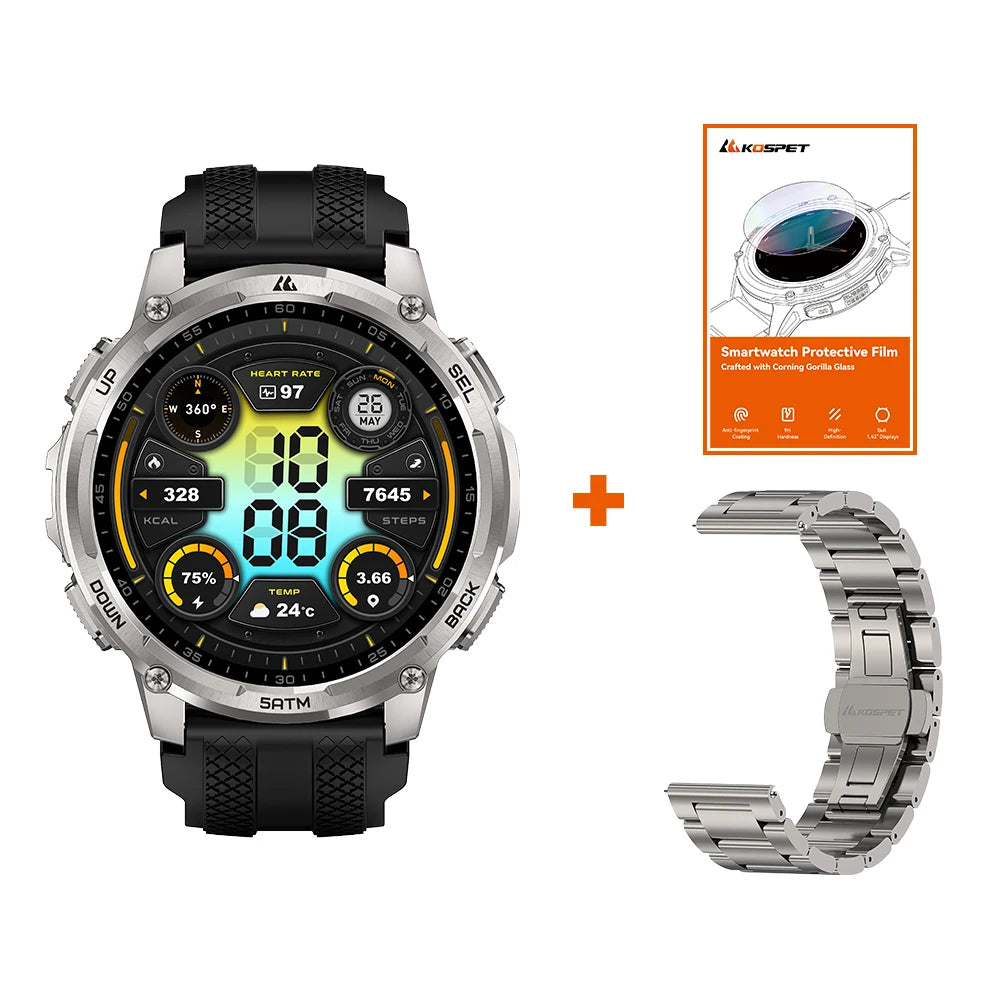 Kospet Tank T4C Rugged Smartwatch With Dual Band GPS Waterproof