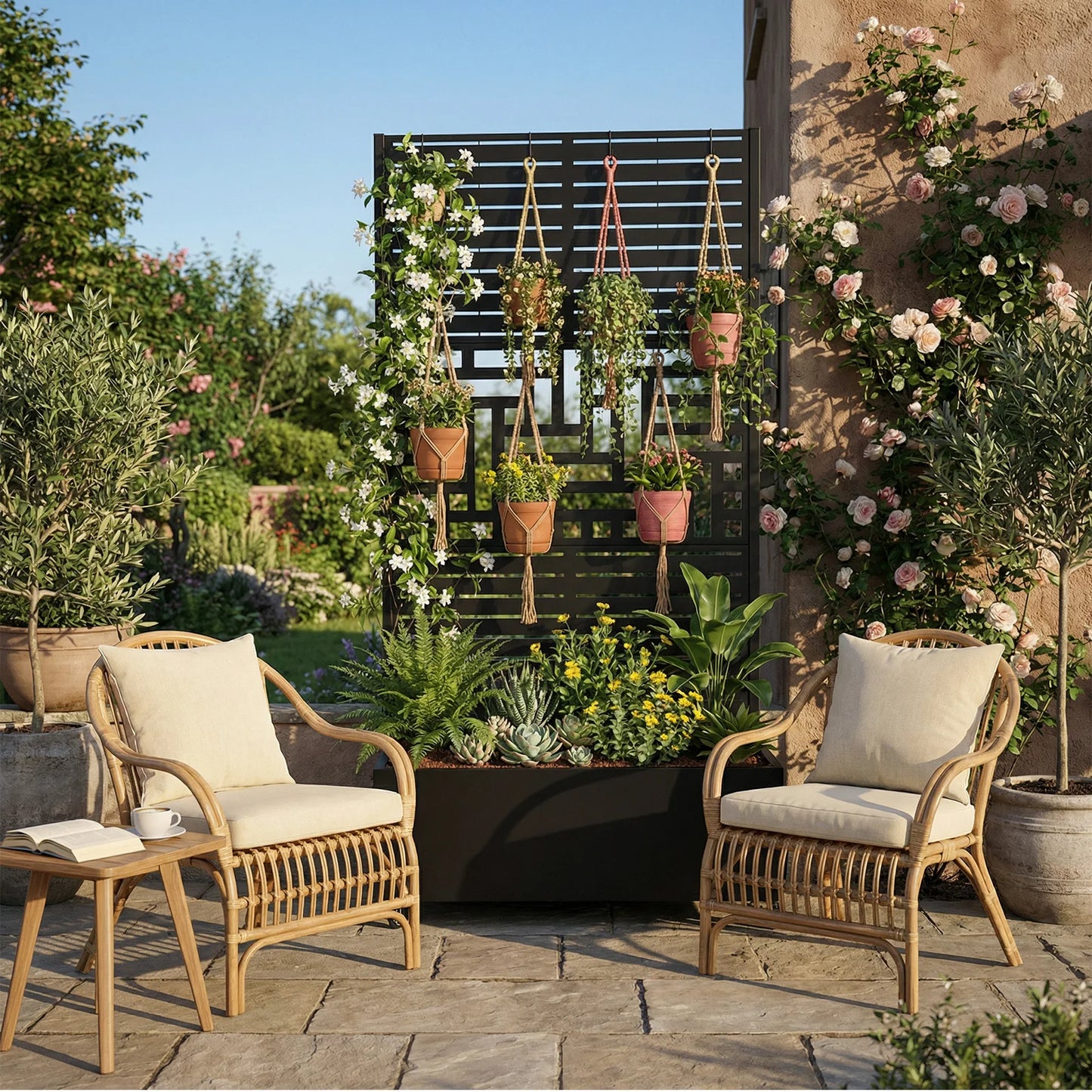 Plant Box With Metal Trellis Raised Garden Bed Privacy Planter