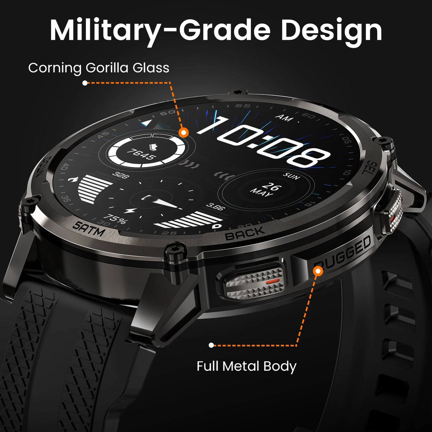 Kospet Tank T4C Rugged Smartwatch With Dual Band GPS Waterproof