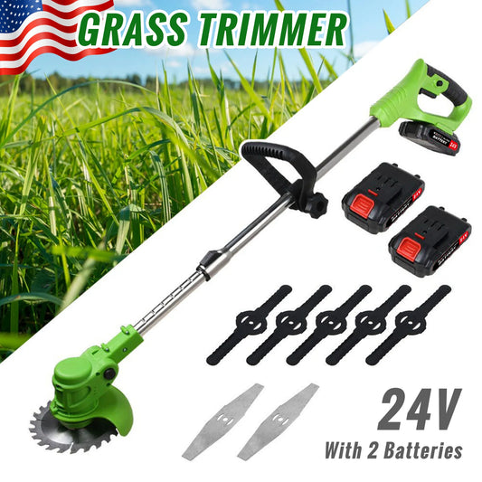 Cordless Electric Weed Trimmer 2-In-1 Grass Cutter For Yard Garden