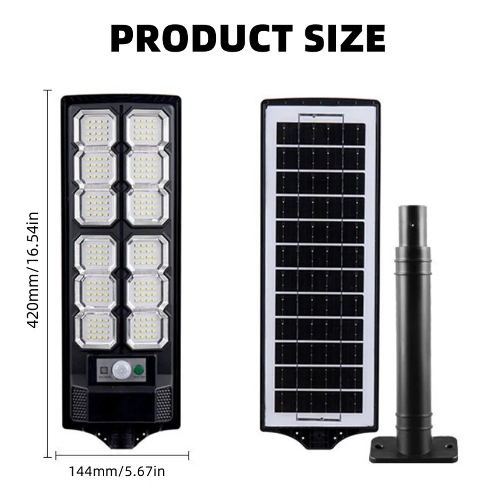 2-Pack Solar Street Lights Outdoor 192LED Dusk to Dawn Sensor