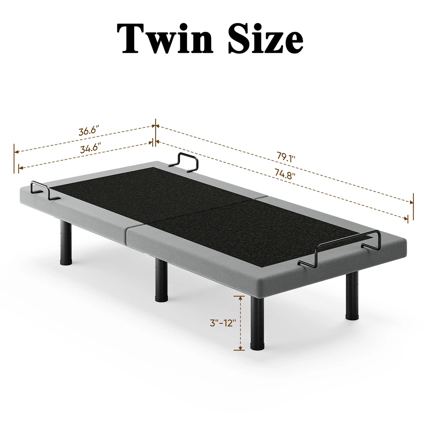 Furgle Twin Adjustable Bed Frame With Remote