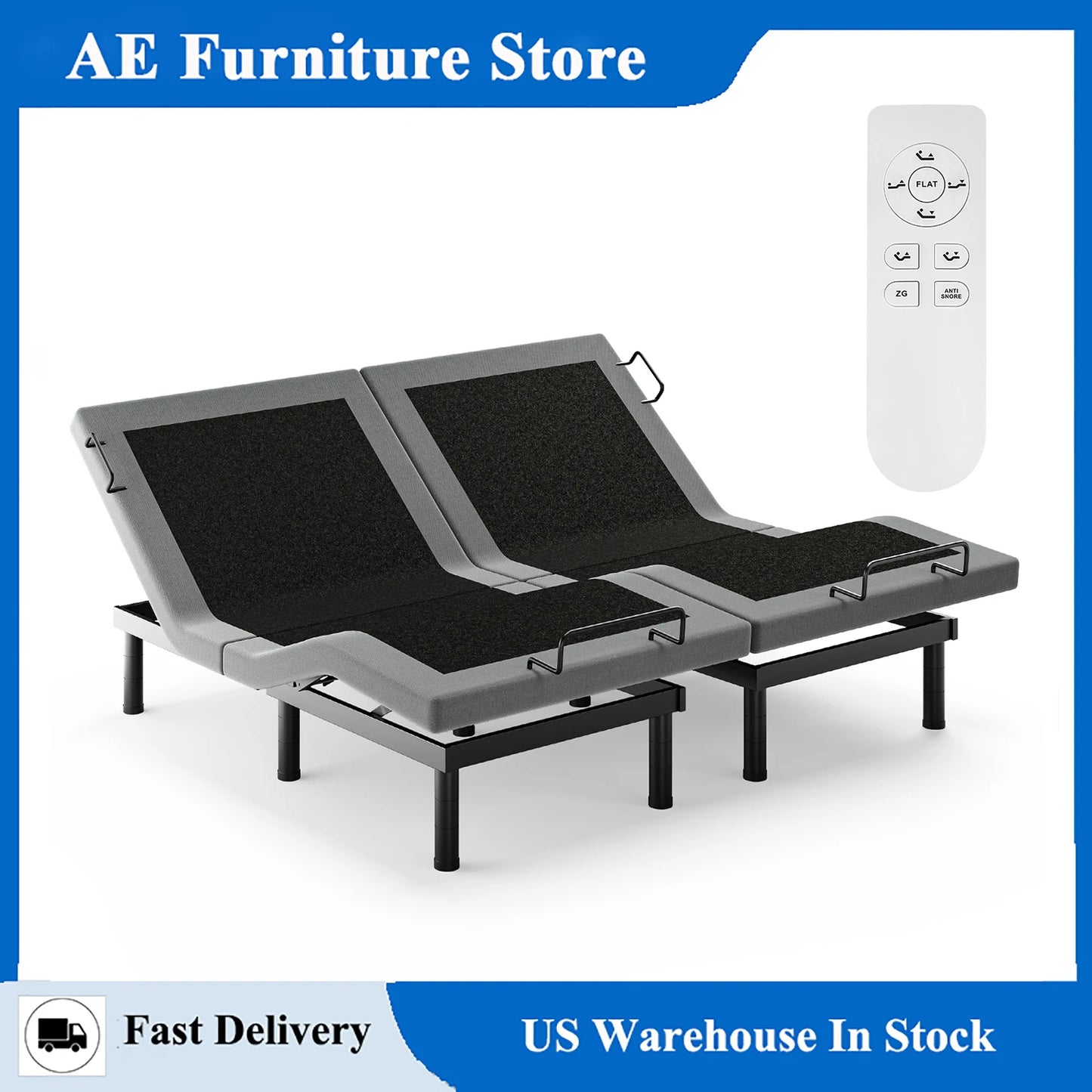 Furgle Twin Adjustable Bed Frame With Remote